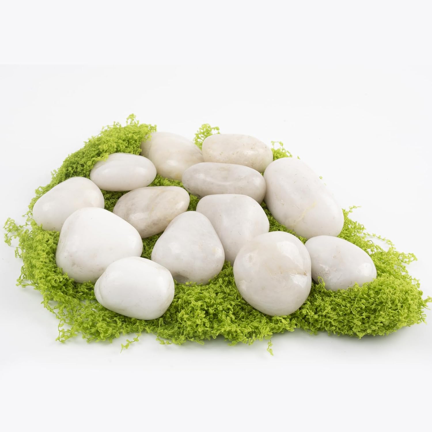 Detalle 2 de LOOIOOJ GM-JP-24 White Decorative River Rocks, 20 lb, 1–2 Inch Polished Stones