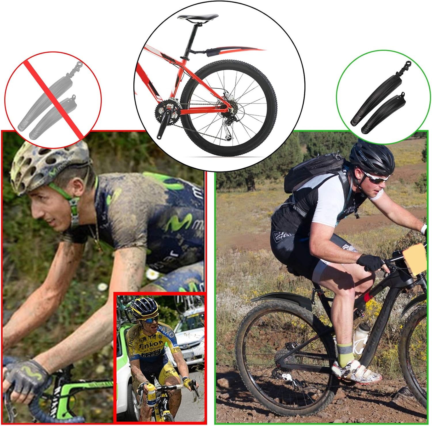 Thumbnail 6 de ioutdoor Fahrrad-Schutzbleche Set (vorne/hinten) mit DIY-Reflektorband für 20–26" Räder