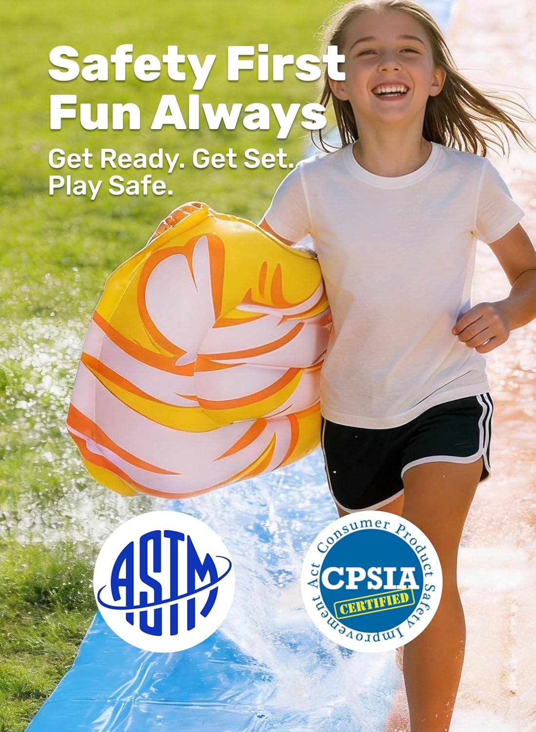 Thumbnail 6 de JOYIN 22.5-ft Inflatable Water Slide with Built-In Sprinklers and 2 Bodyboard Boards