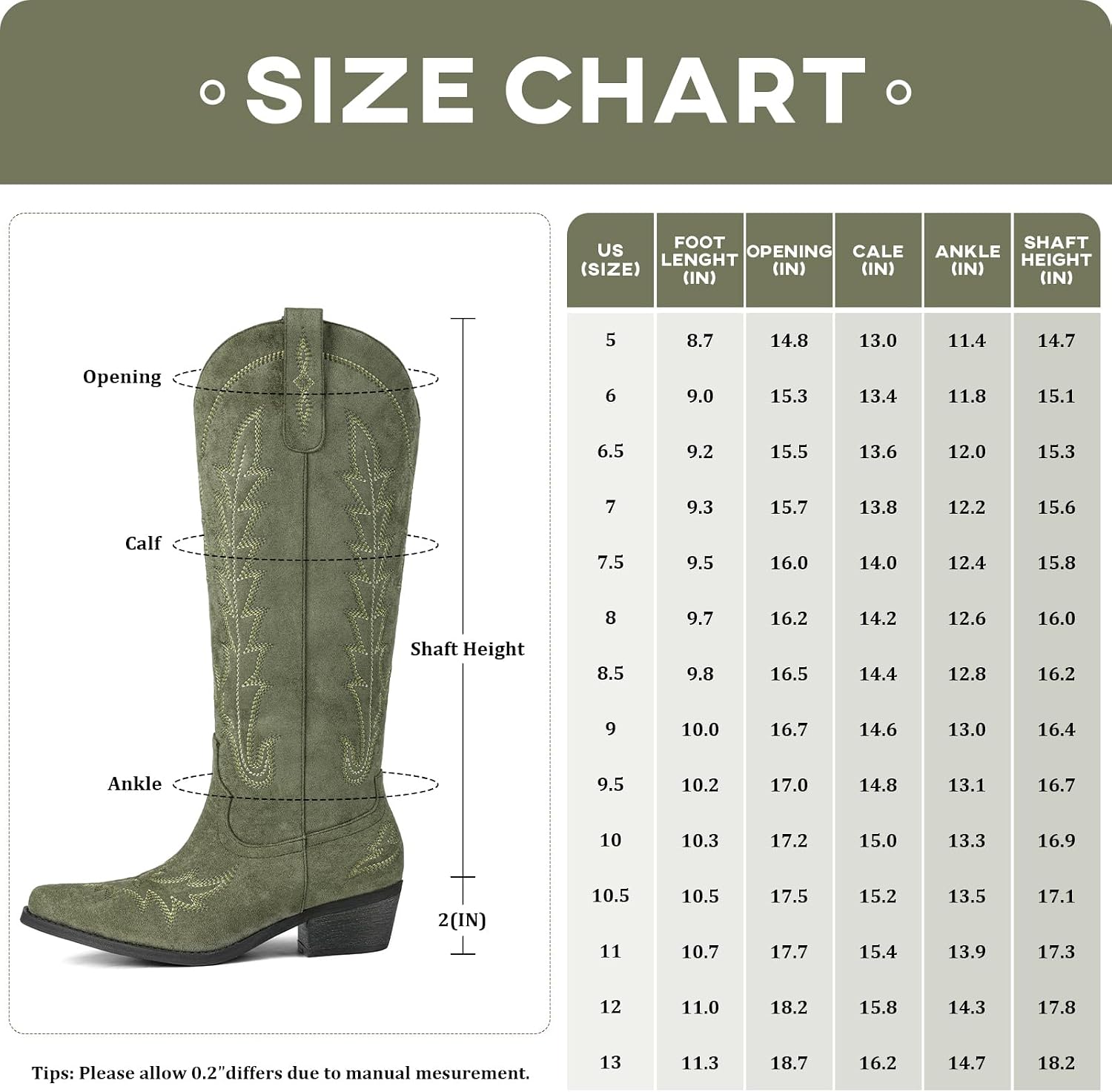 Detalle 2 de Rivalran Women's Western Boots, Knee-High