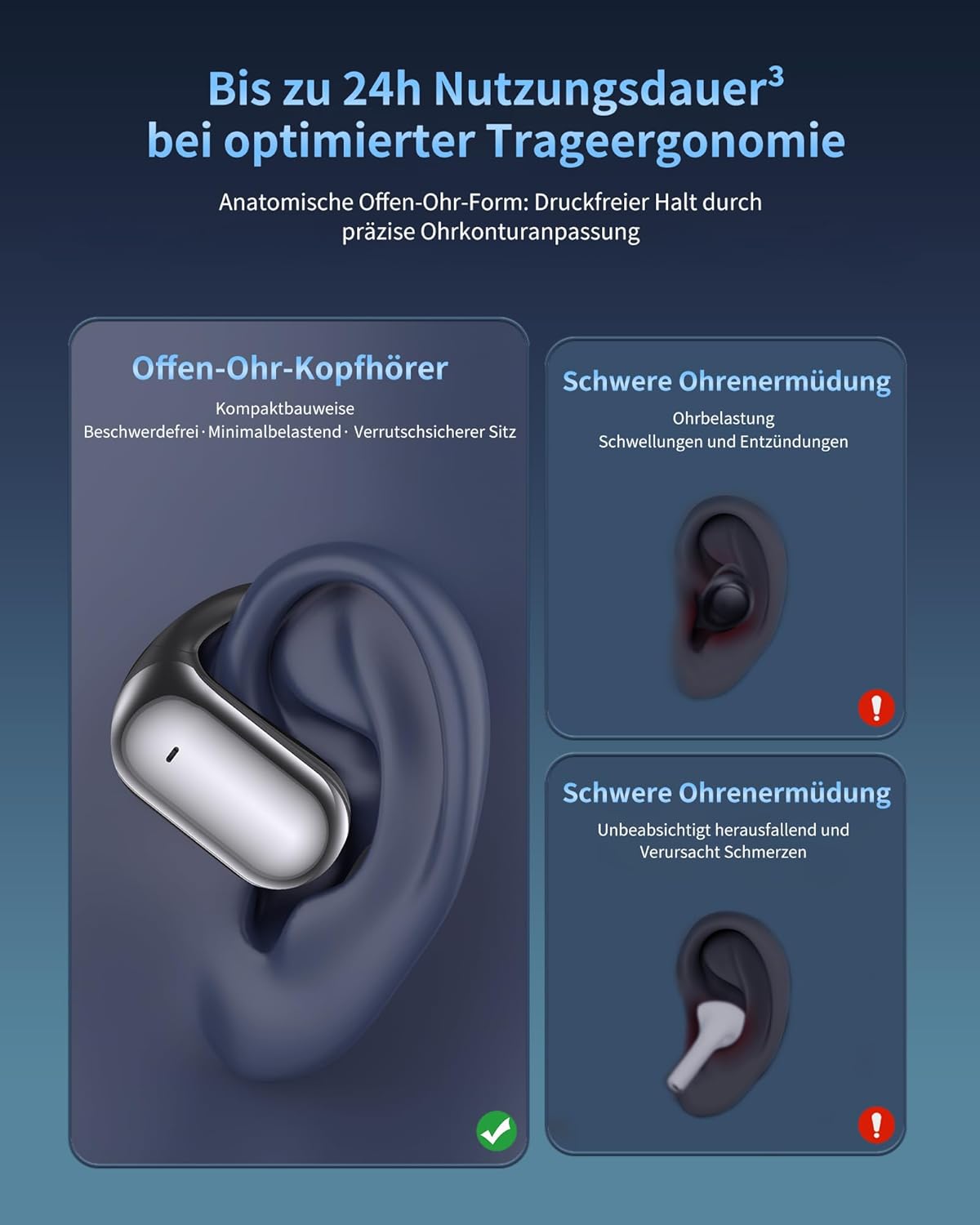 Detalle 2 de EUQQ KI Übersetzer Kopfhörer Bluetooth 6.1, 144 Sprachen, 50 Std ⎧
