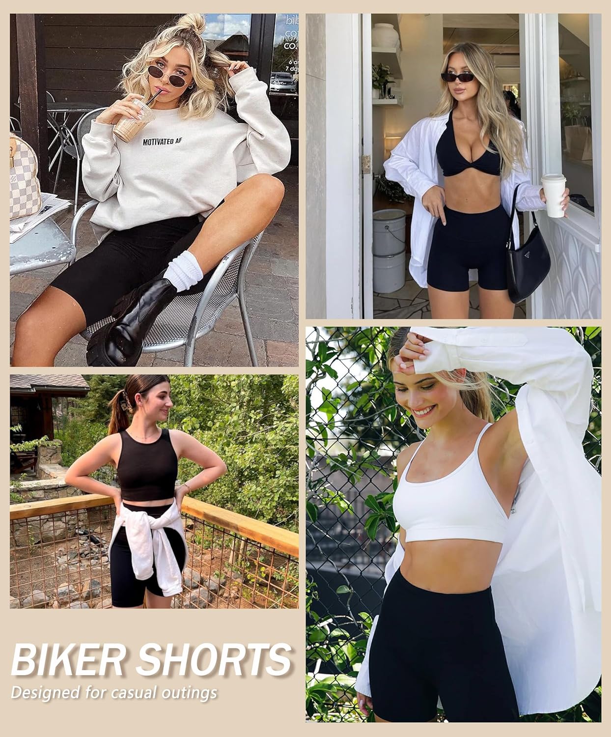 Thumbnail 5 de VALANDY Creamlush biker shorts 8 inch high waist