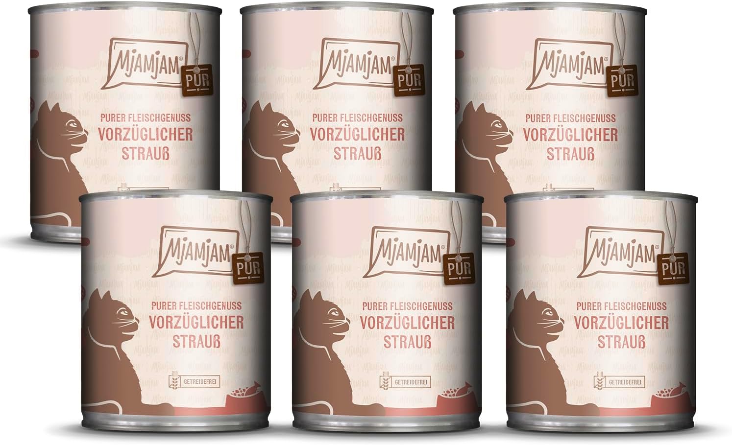 Detalle 2 de MjAMjAM Czysta mięsna przyjemność – mokra karma ze strusiem, 6 × 400 g