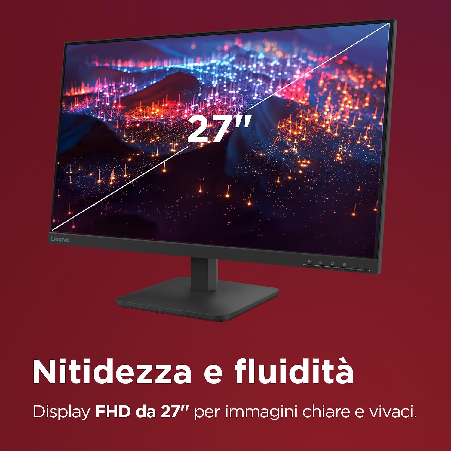 Thumbnail 1 de Lenovo L27-41: Monitor 27" FHD IPS 100 Hz frameless, HDMI/VGA, regolabile