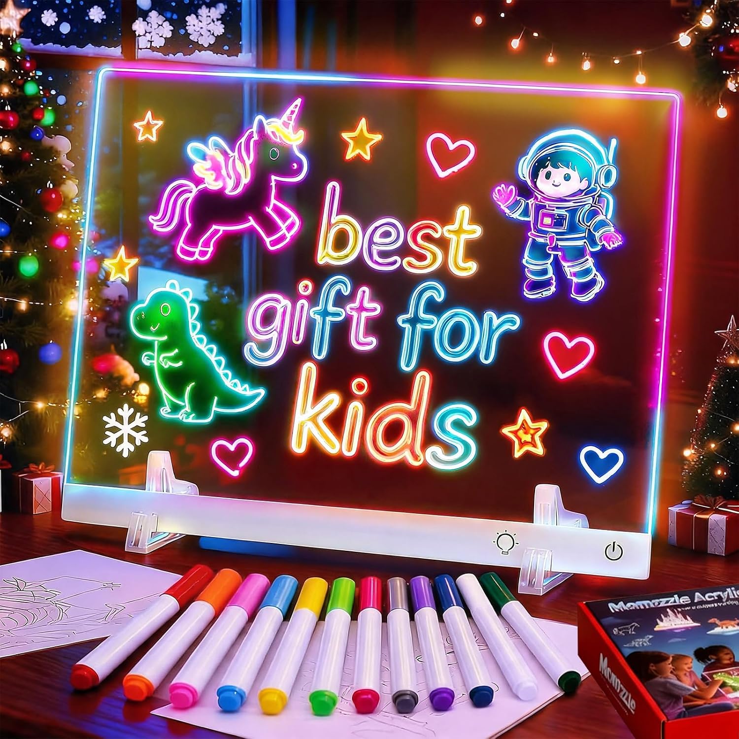 Detalle de momozzle LED Drawing Board, 7 Colors, 5 Light Modes, Rechargeable