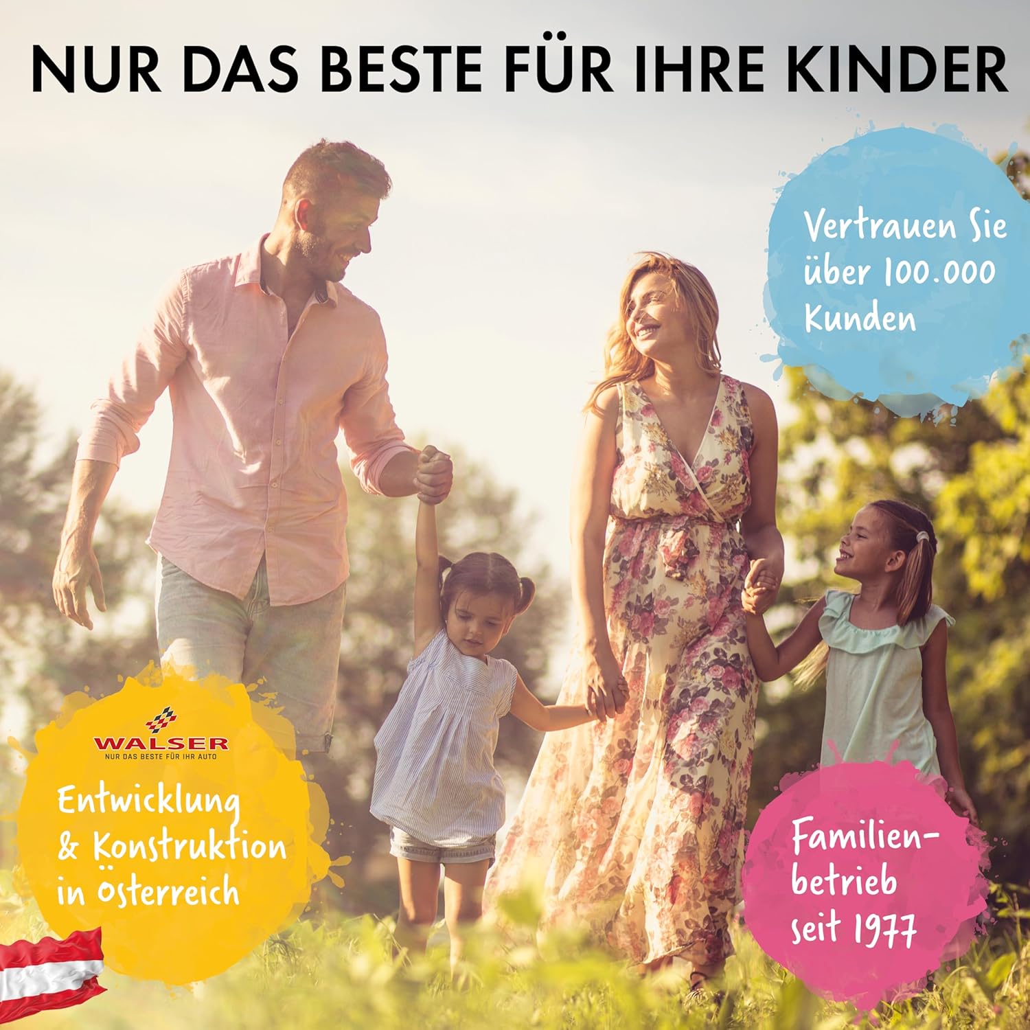 Thumbnail 6 de WALSER Premium Kinder Sitzerhöhung Auto ISOFIX „Andy“ (ECE R 129) 125–150 cm – schwarz/pink