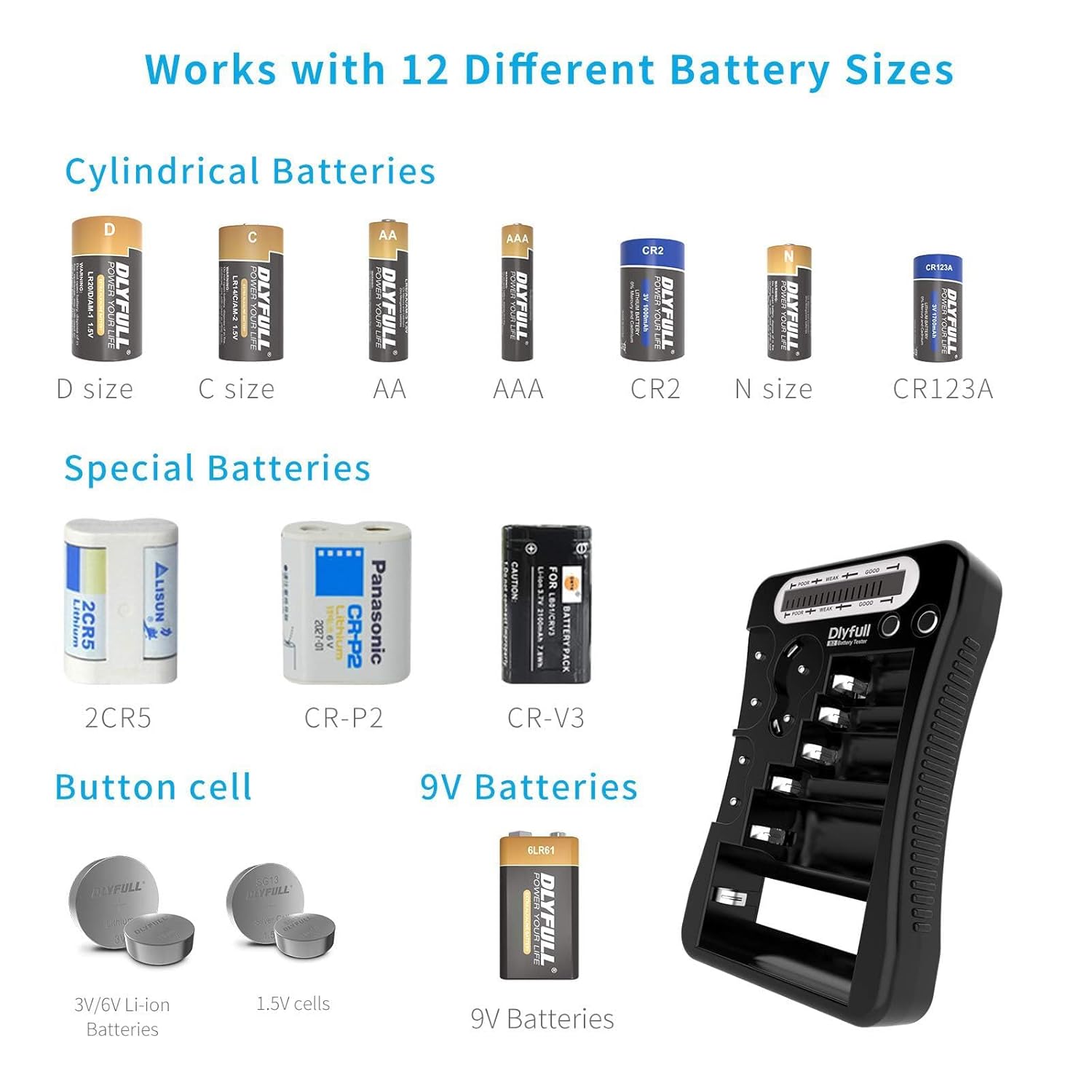 Thumbnail 1 de Dlyfull Battery Tester LCD for AA AAA 1.5V