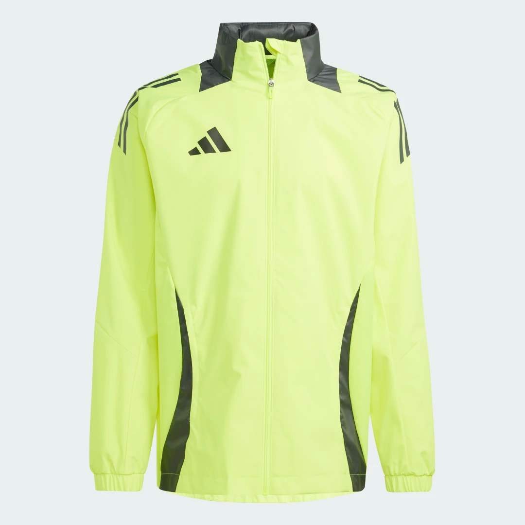 Detalle de Chaqueta Tiro 24 Competition All-Weather de Adidas – Amarillo