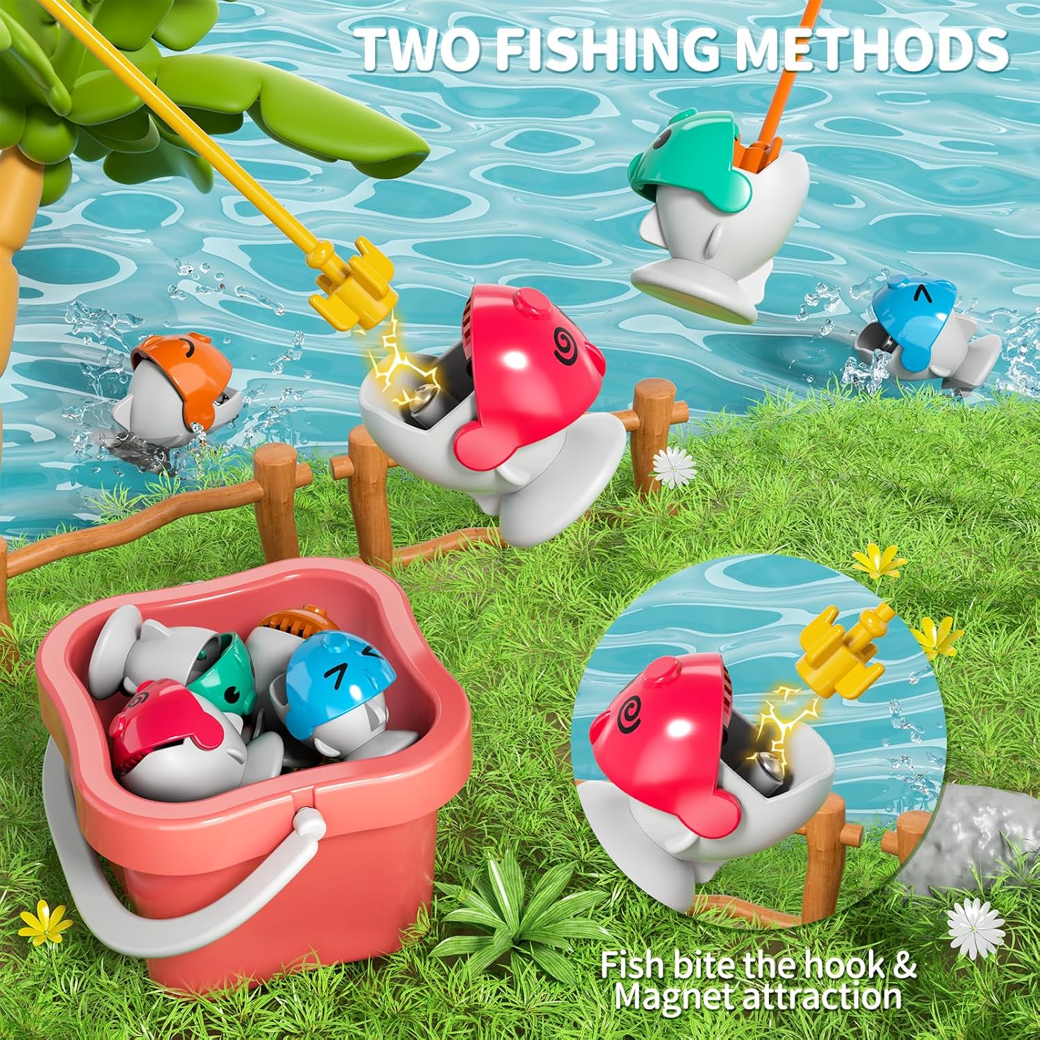 Thumbnail 4 de WATUDOU Magnetic Fishing Game 70 pcs 🎲