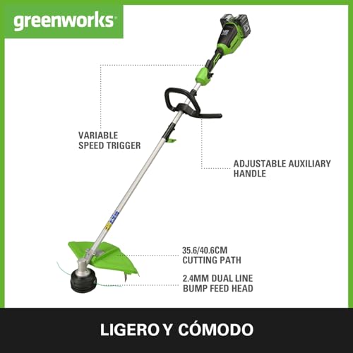 Detalle 2 de Greenworks GD24X2TX Recortadora 24V, 40 cm