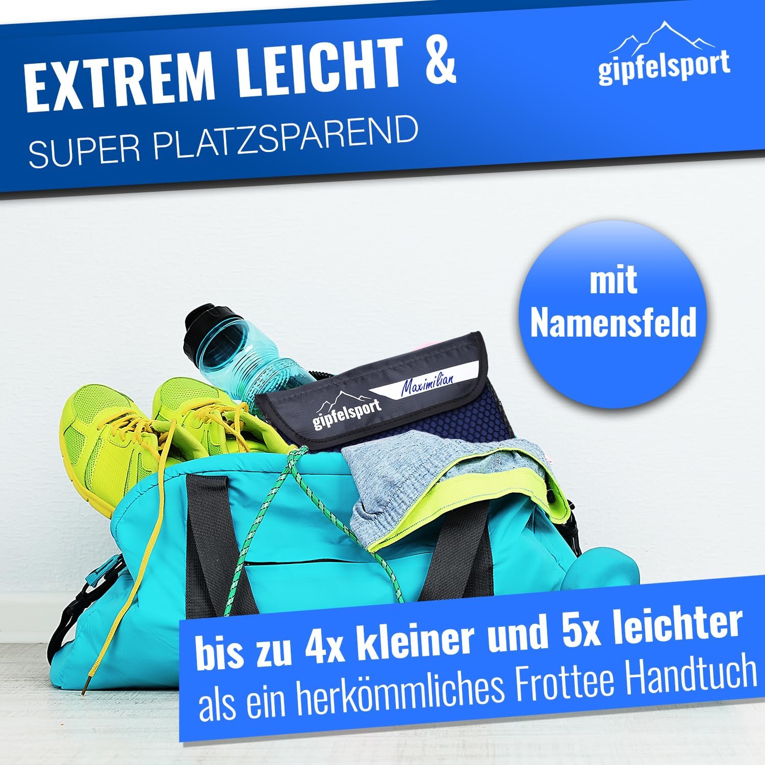 Thumbnail 2 de gipfelsport Mikrofaser Handtuch Set – kompakt, schnelltrocknend und vielseitig für Sauna, Fitness und Strand (80x40) – Navy