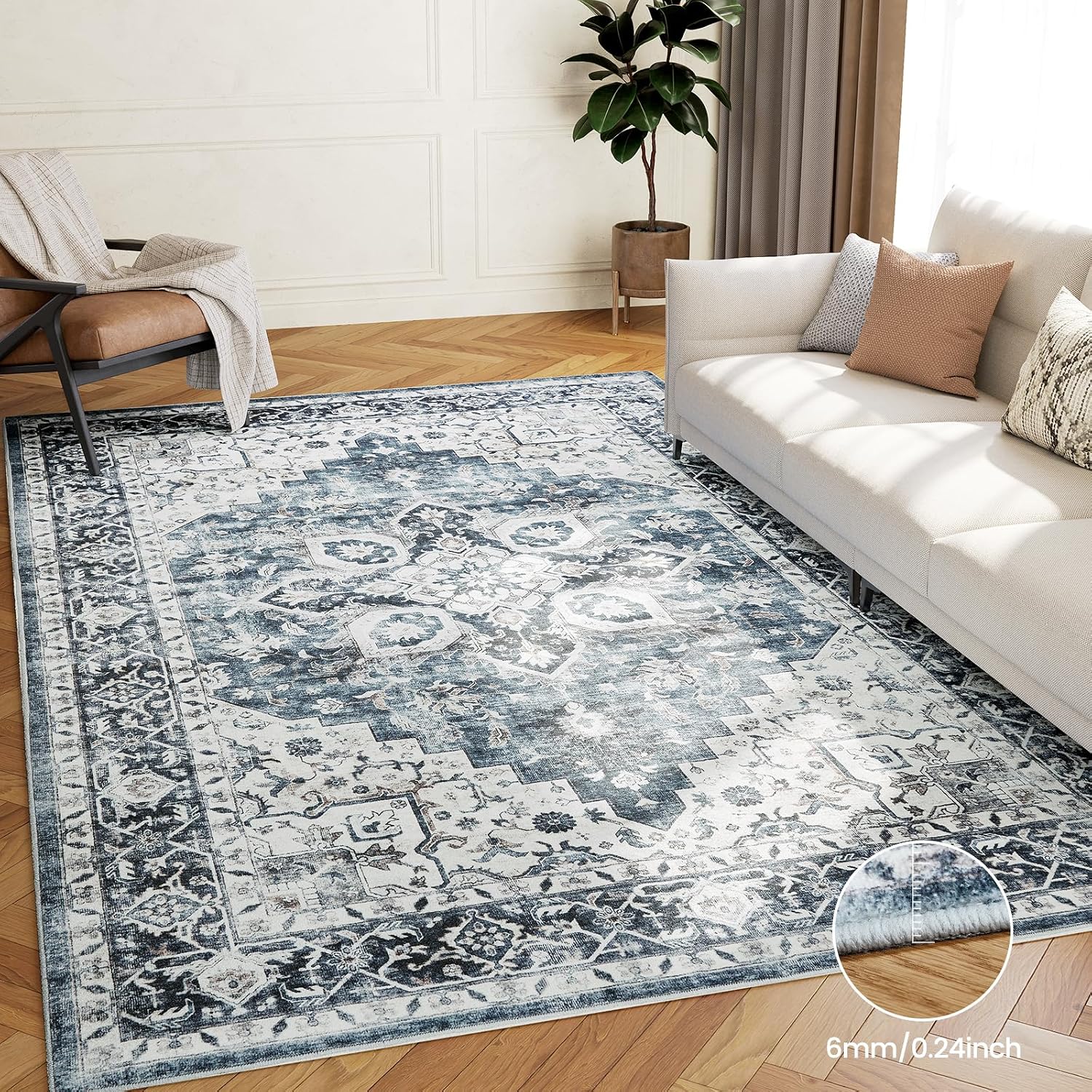 Thumbnail 5 de AMADA HOMEFURNISHING 5x7 washable area rug 🏠