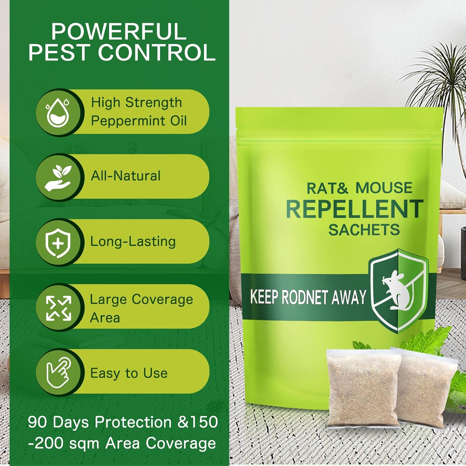 Thumbnail 2 de Rat & Pest Repellent with Peppermint Oil — 6-Pack Rodent & Insect Deterrent Pouches