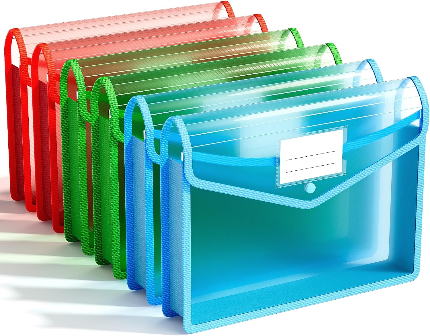 Detalle de ABC life 6-Pack Expanding File Folders, Letter/A4, RGB Colors, Snap Closure