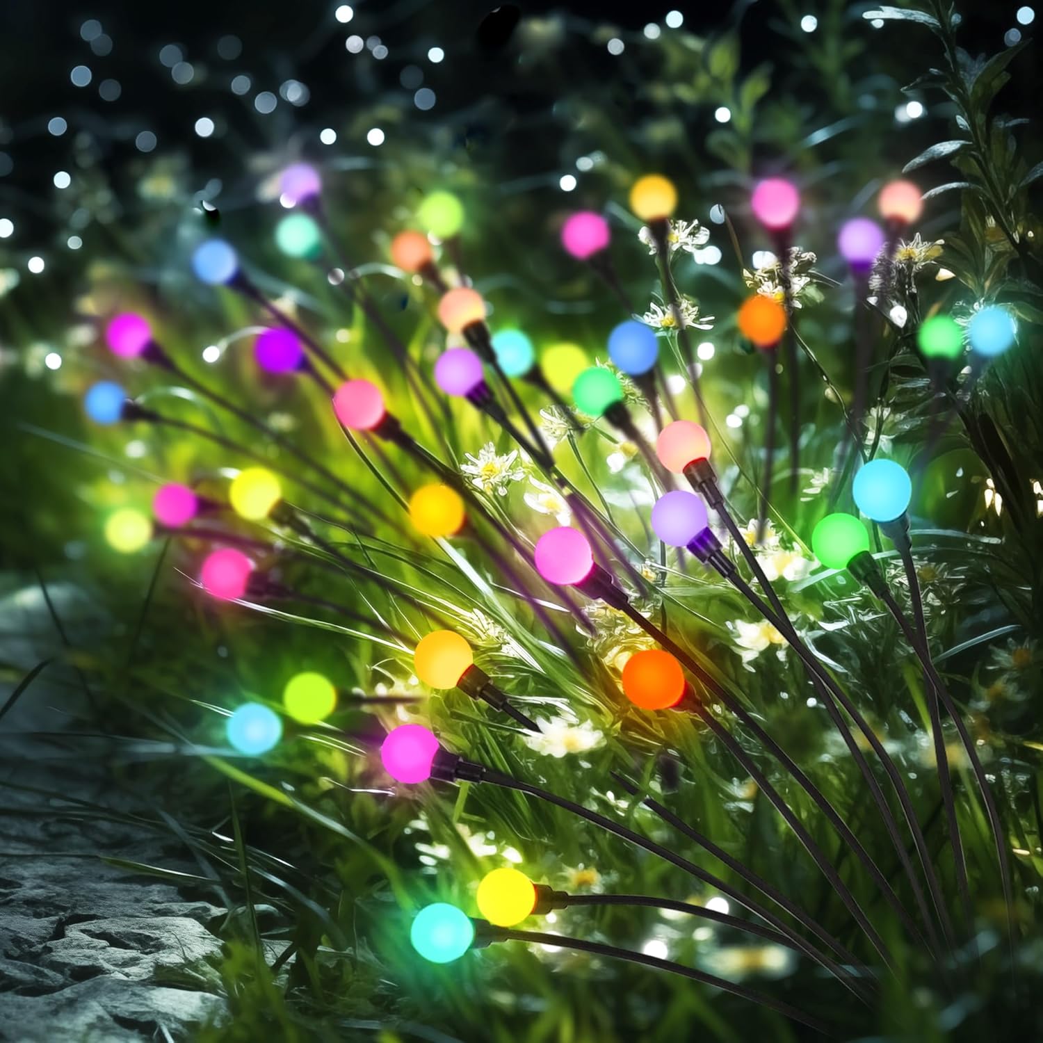 Thumbnail 6 de PATIOPIA 6er Set Glühwürmchen Solarleuchten mit 10 LEDs – wasserdicht, kabellos für Garten, Terrasse und Weg
