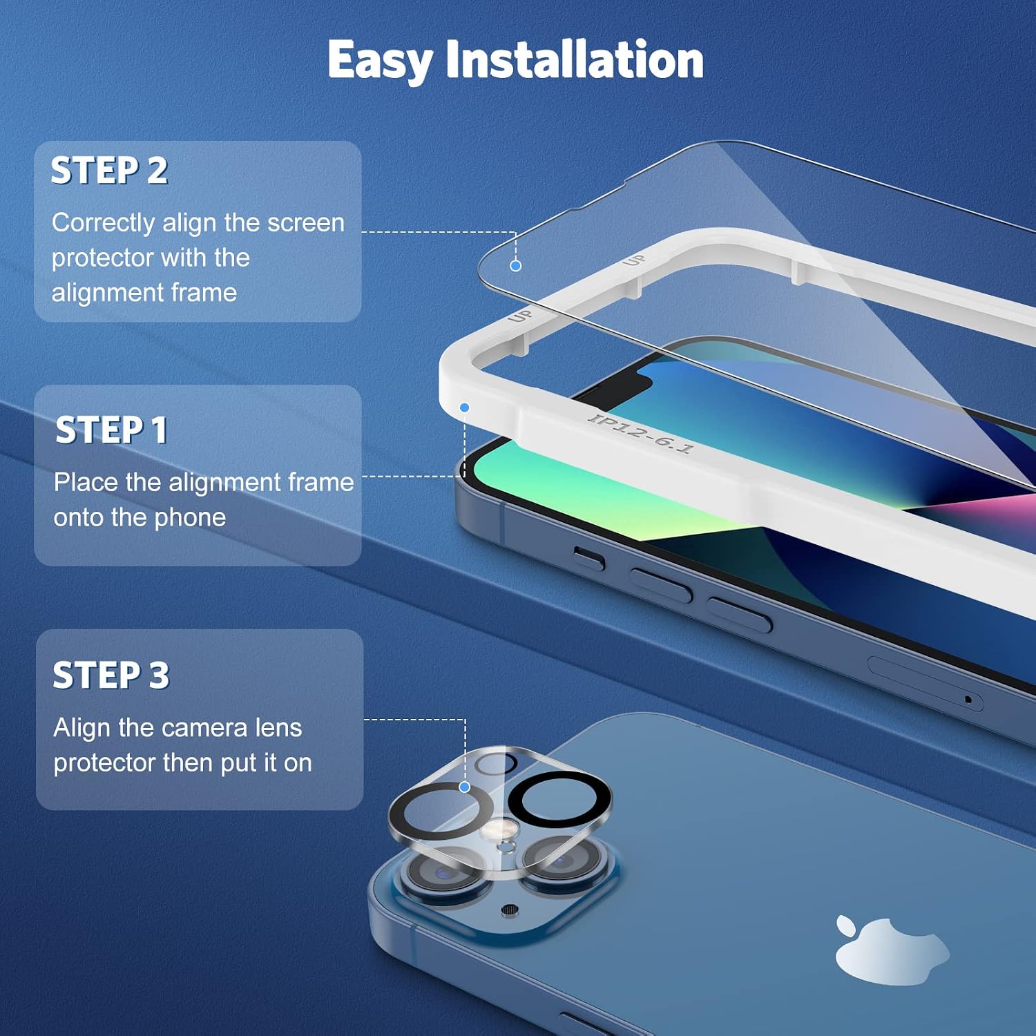 Detalle 2 de OMOTON iPhone 13 Schutzglas 3+2 Stück