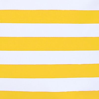 Detalle de DonDon Bolso de playa grande con cremallera: diseño a rayas blanco y amarillo