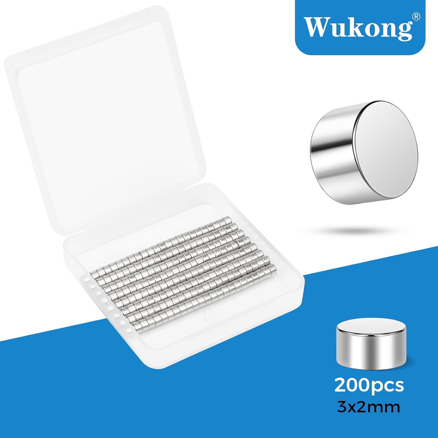 Detalle de Wukong 200 pcs 3x2mm strong fridge magnets for office and home organisation