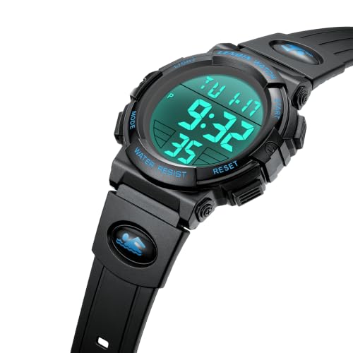 Thumbnail 2 de LN LENQIN Reloj digital para hombre 30 m con correa de silicona y retroiluminación