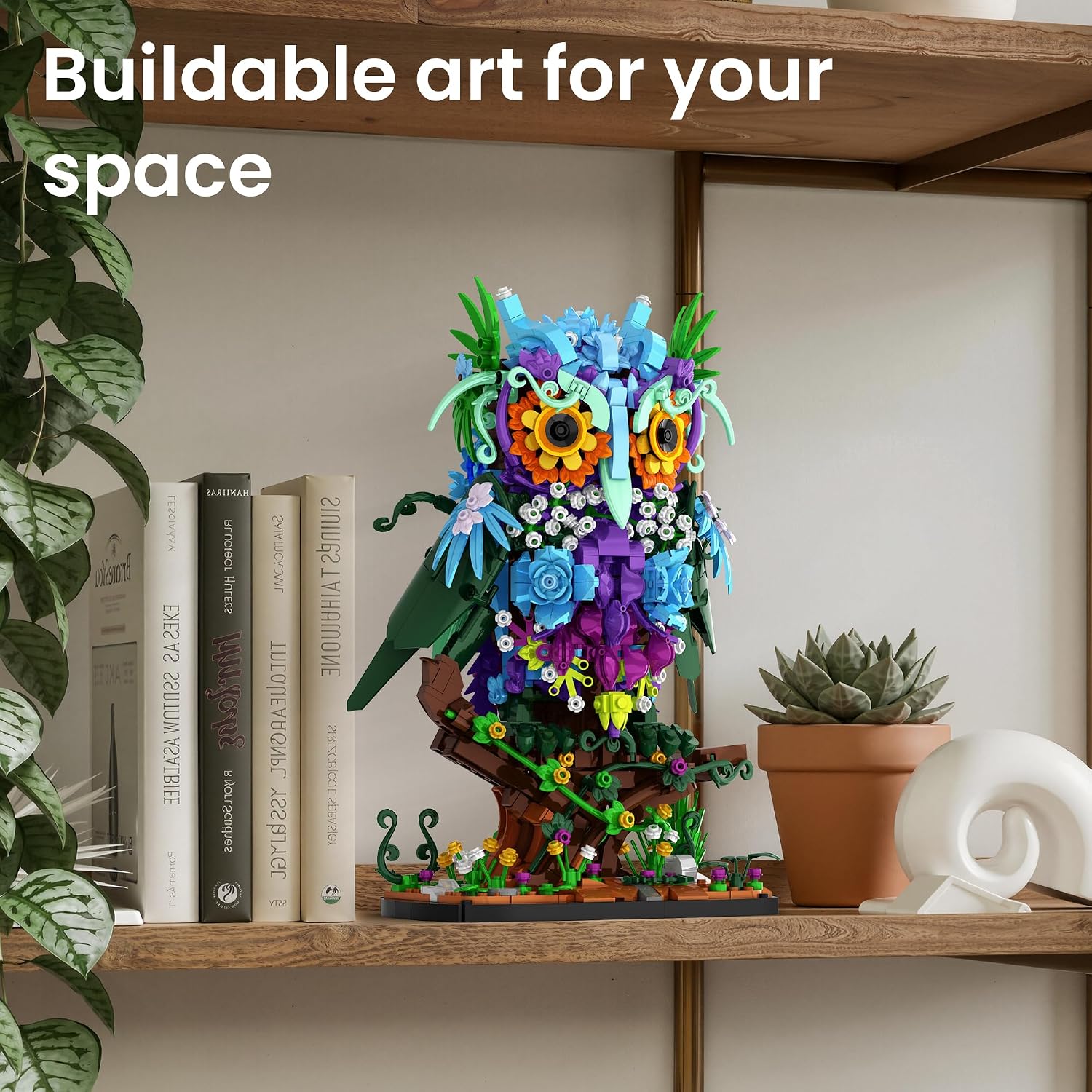 Detalle 2 de JOJO&Peach floral owl building set, 1309 pieces