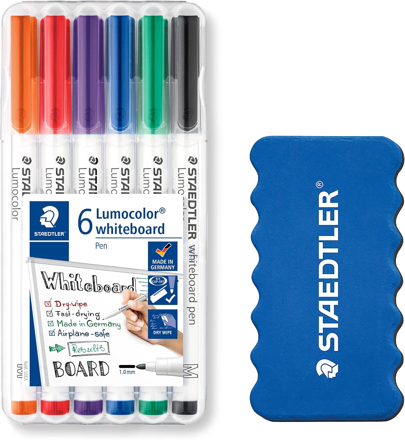 Detalle de STAEDTLER 301-9 Lumocolor Whiteboardstift M-Spitze, 10er-Set, schwarz
