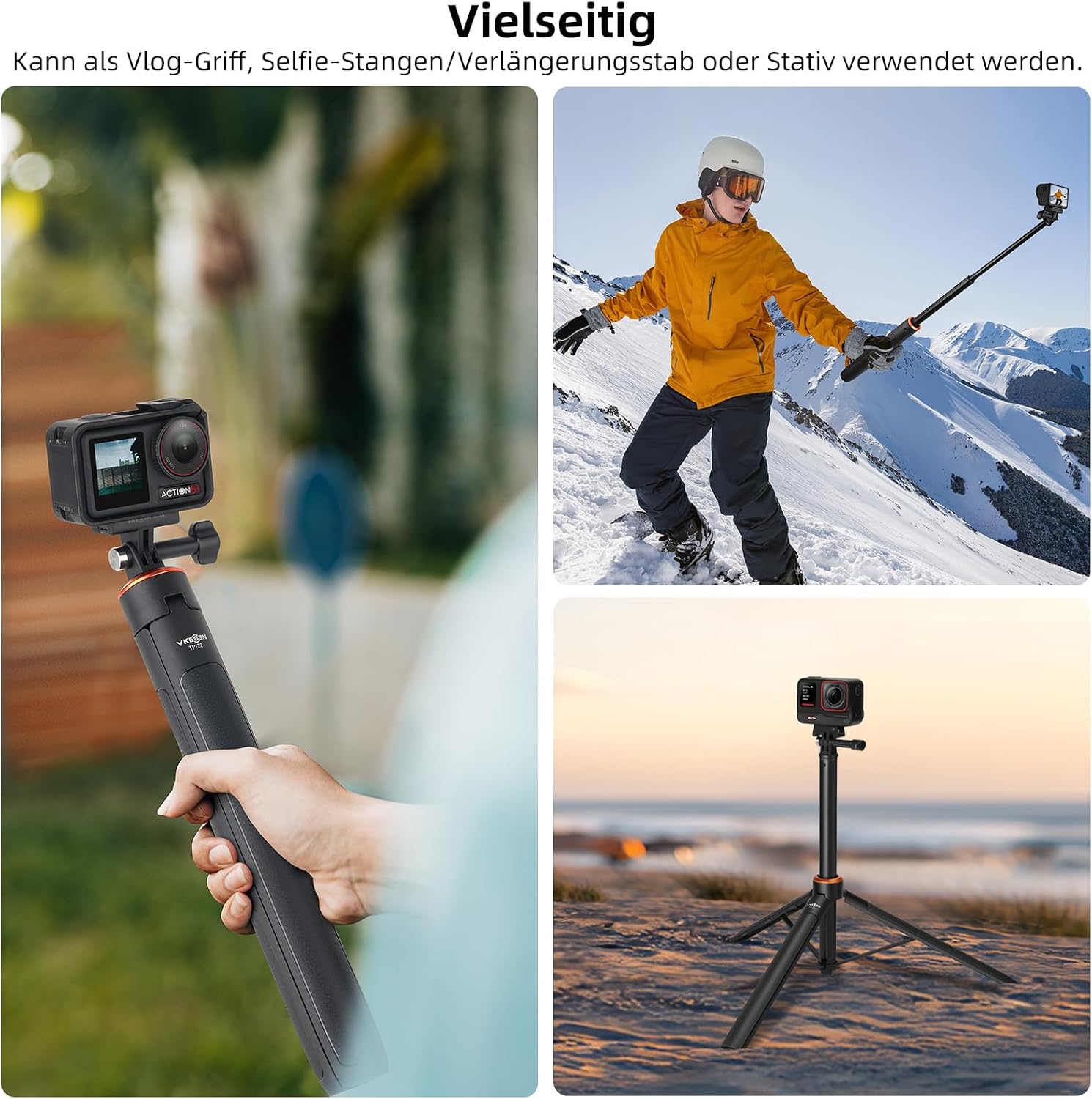 Detalle de Vkesen TP-22 Selfie Stick 136 cm