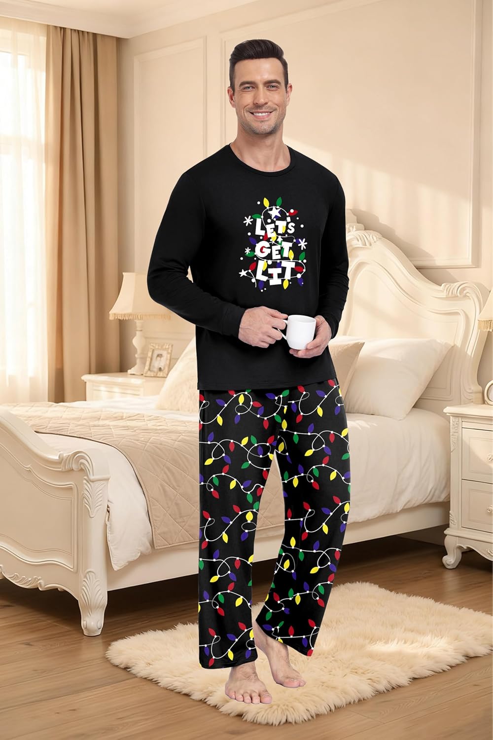 Detalle 1 de Men's Christmas Pajama Set, S–2XL