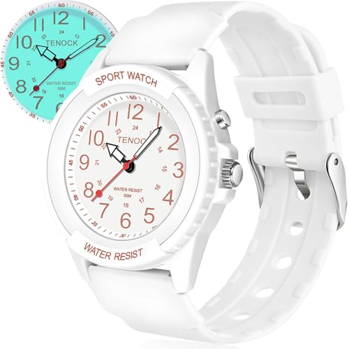Detalle de TENOCK Montre de sport pour femmes – montre analogique quartz étanche 50 m avec veilleuse