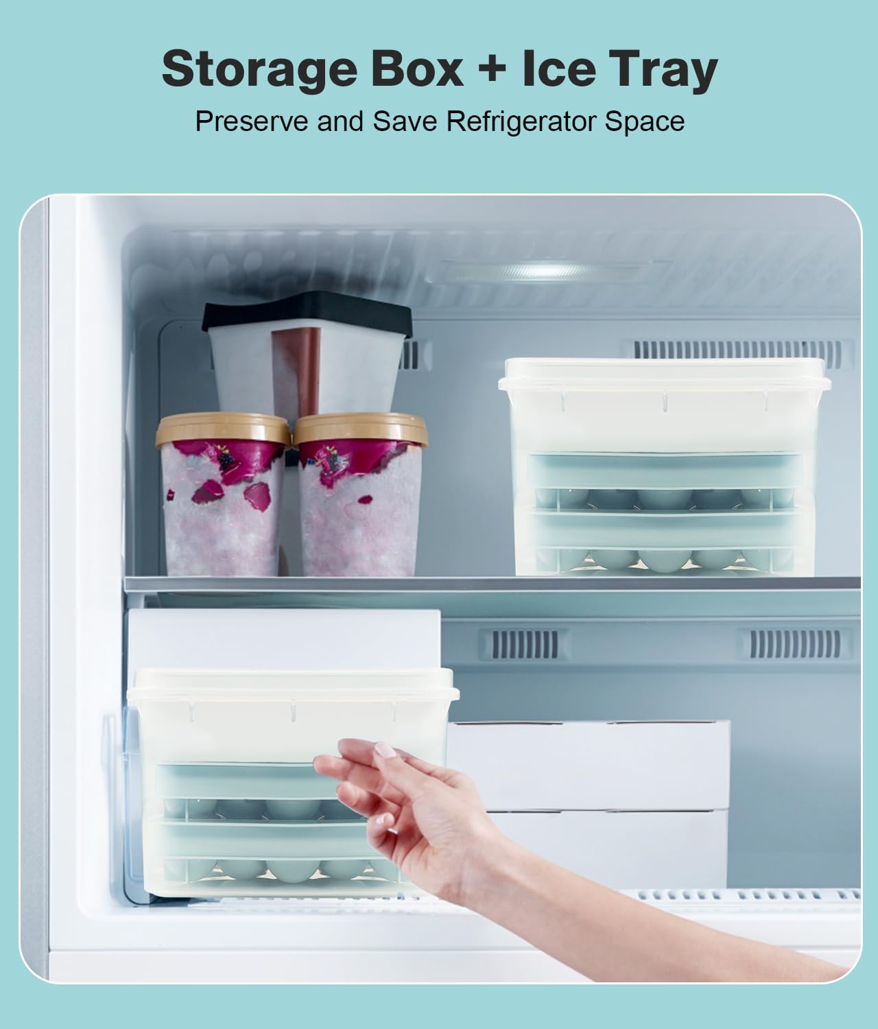 Thumbnail 3 de Ice Cube Tray with Lid and Bin – Round Ice Cubes 62