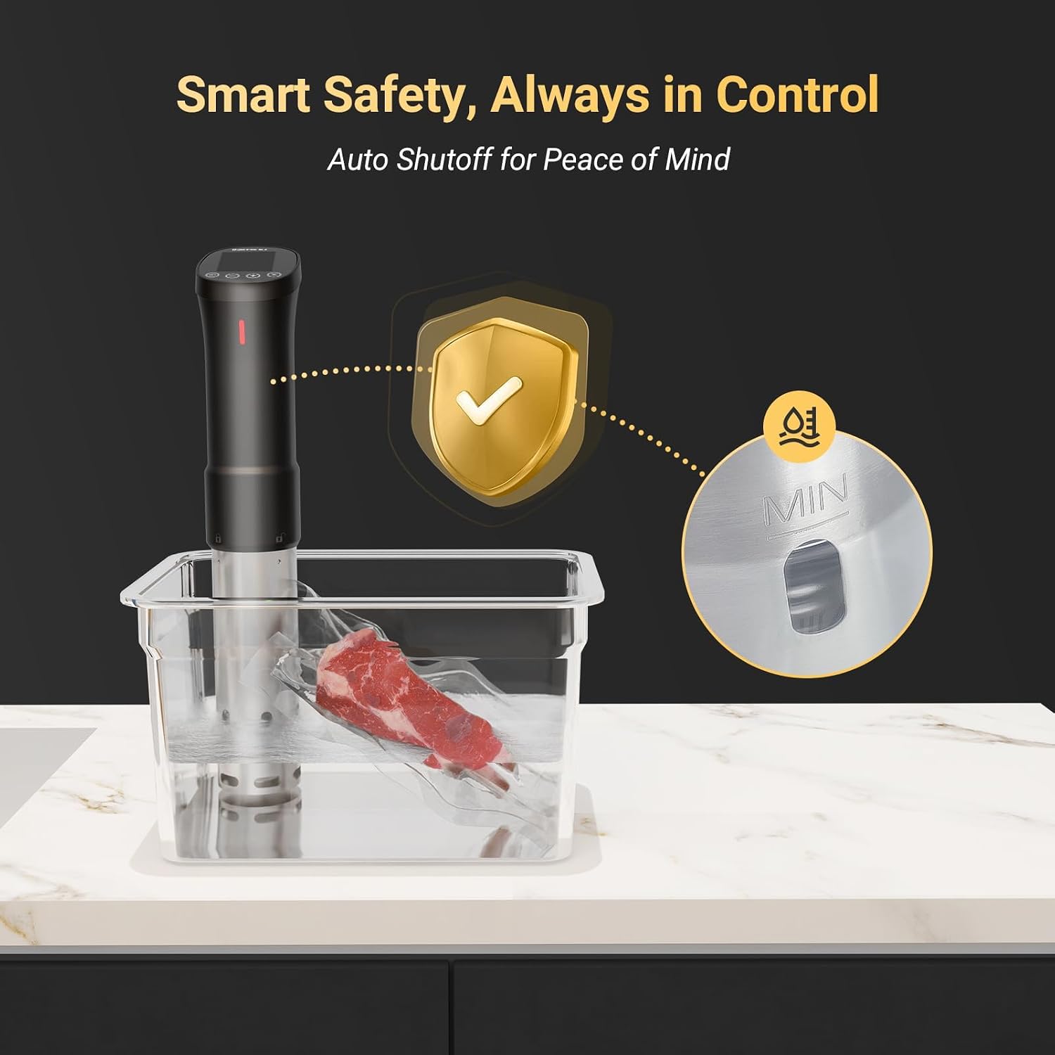 Detalle de INKBIRD ISV-200W 2.4G WiFi Sous Vide Cooker: Precision, App Control, and Quiet Consistency