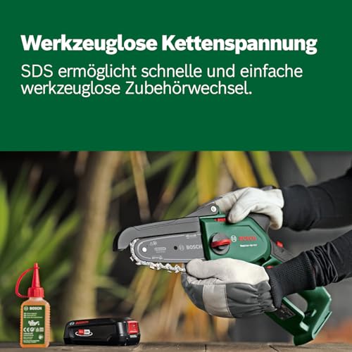 Detalle 2 de Bosch EasyChain 18V-15-7 kompakte Mini-Kettensäge (ohne Akku/Ladegerät)
