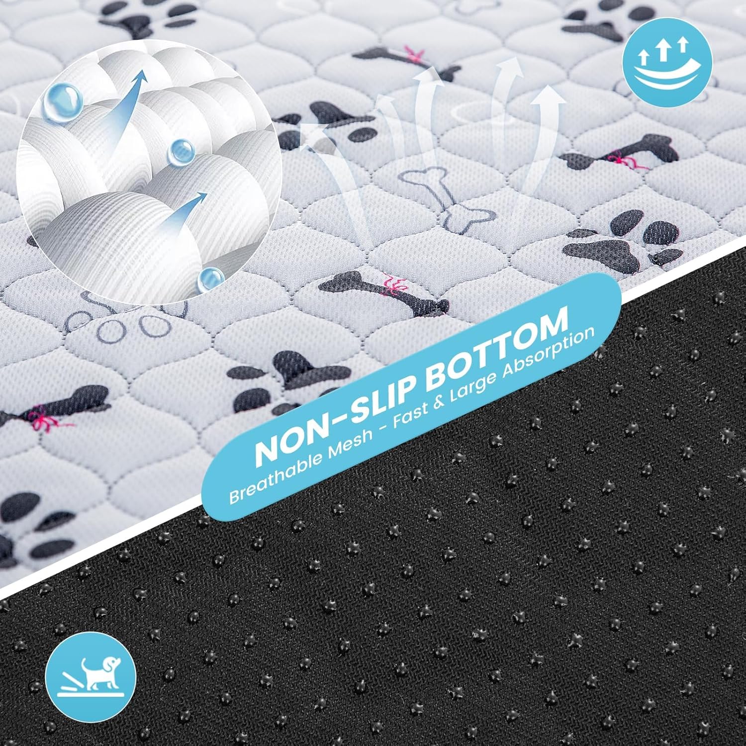 Thumbnail 4 de PmakeEorT 2er-Set waschbare Welpenunterlagen (Trainingspads) 90 x 80 cm – rutschfest & schnell trocknend