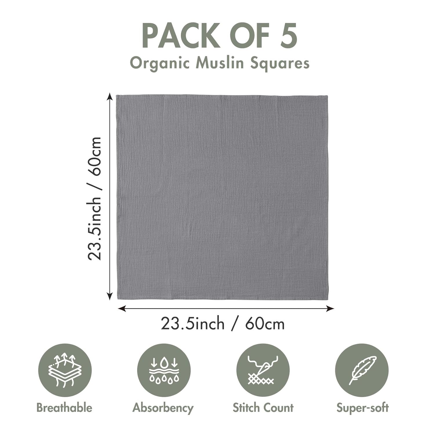 Thumbnail 2 de Soarwg Kids Musselintücher-Set für Baby-Musselinquadrate & Spucktücher (5er-Pack)