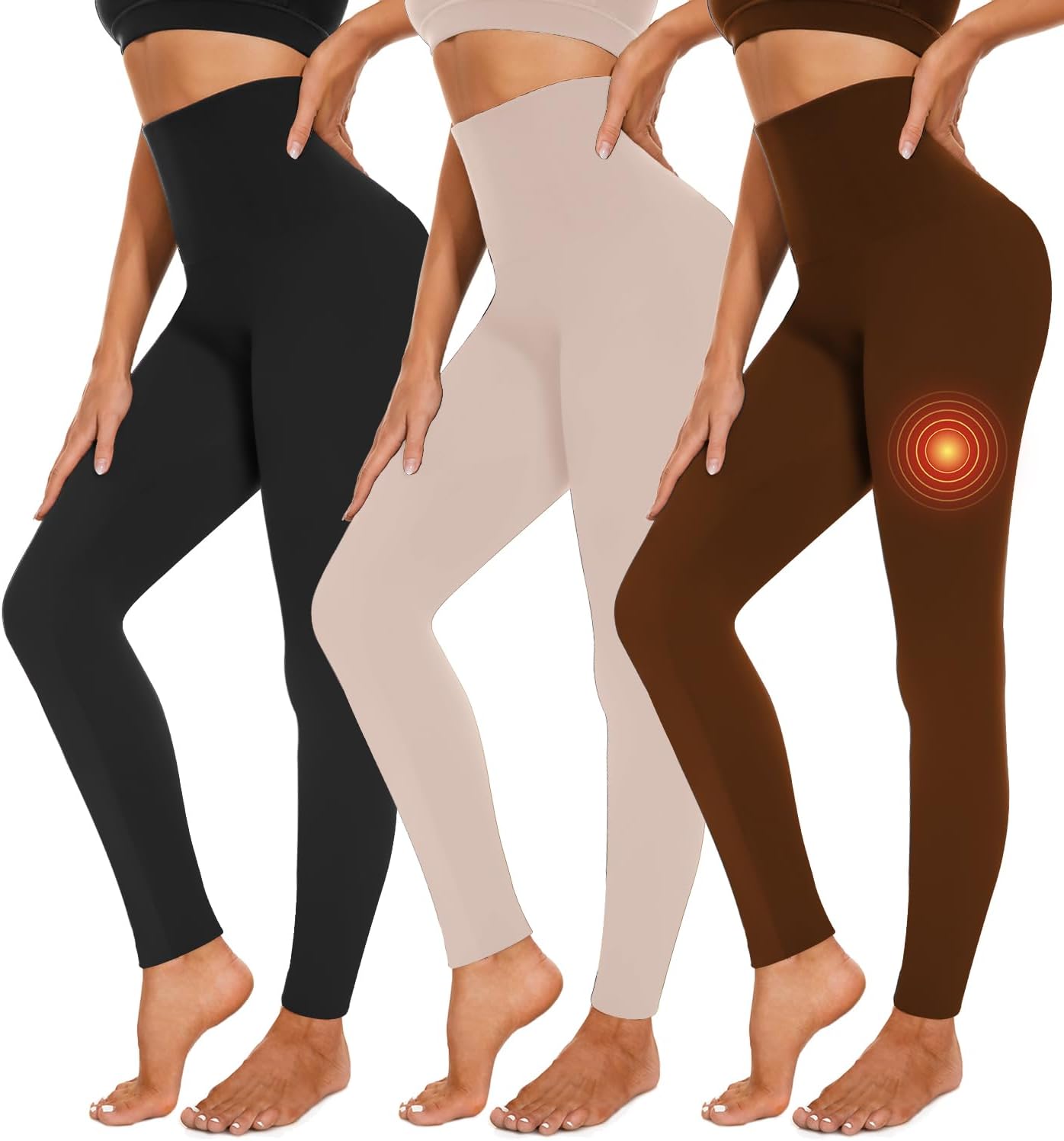 Detalle de we fleece 3-Pack Fleece-Lined High-Waisted Leggings for Women