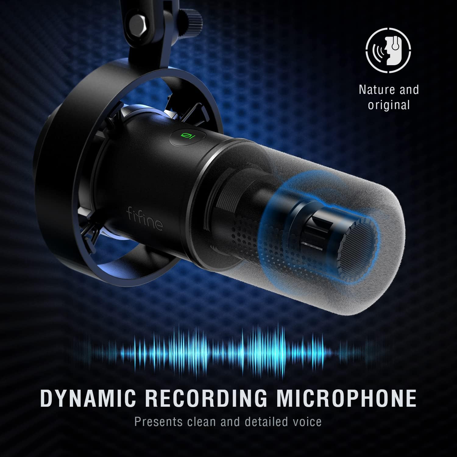 Detalle de FIFINE XLR Studio: Microfono Dinamico per Podcasting e Streaming – XLR/USB (Cardioide)