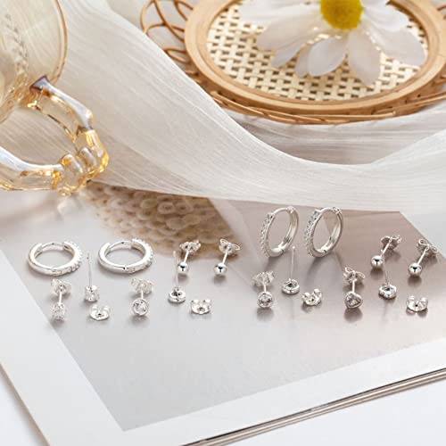 Thumbnail 4 de LOUMILEO Ohrstecker aus Sterlingsilber 925 – Set mit 4 Paaren (Cubic Zirkonia & Creolen)