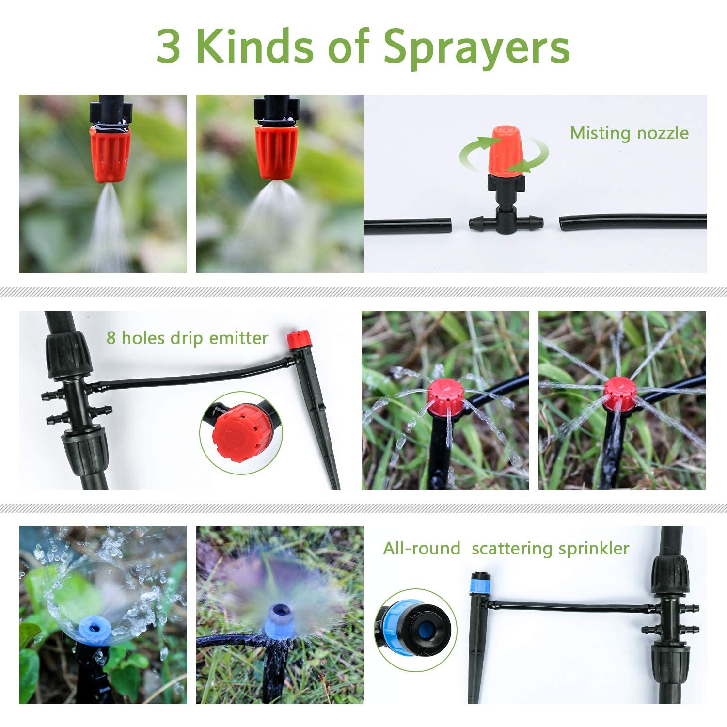 Detalle de MIXC 68M/226FT Drip Irrigation System Kit