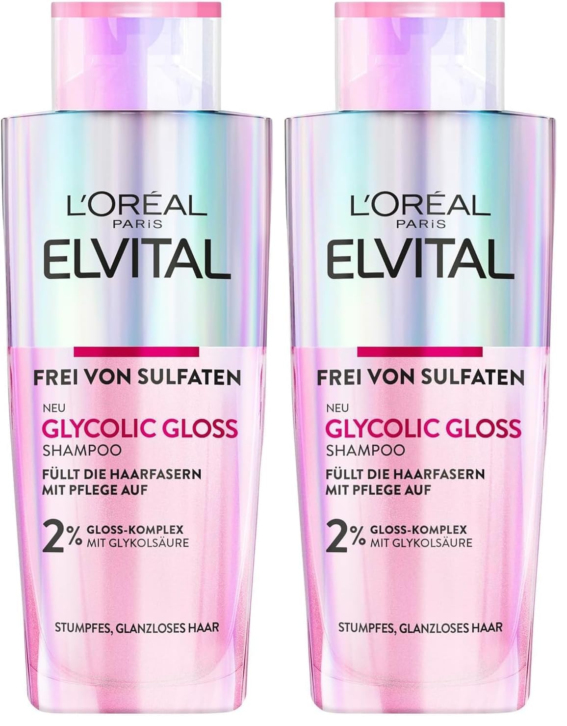 Detalle de L’Oréal Paris Elvital Glycolic Gloss Shampoo mit Glykolsäure (200 ml) für glanzloses, stumpfes Haar