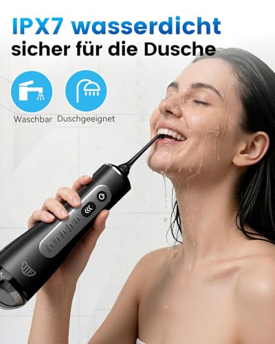Detalle de JTF Irrigador Bucal Eléctrico 300 ml con 3+1 Modos y 6 Boquillas – Ideal para Ortodoncia y Encías Sensibles