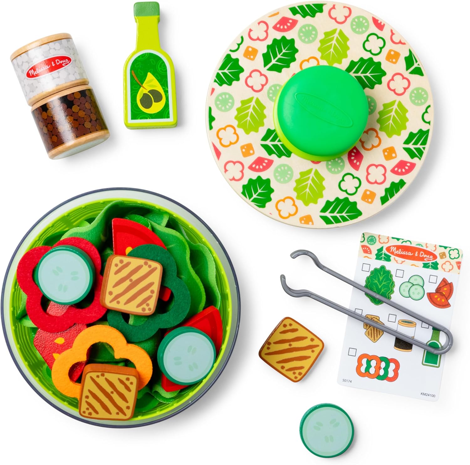 Thumbnail 3 de Melissa & Doug coffret jeu essoreuse à salade 28 pièces en bois – accessoires cuisine pour enfant 3 ans et +