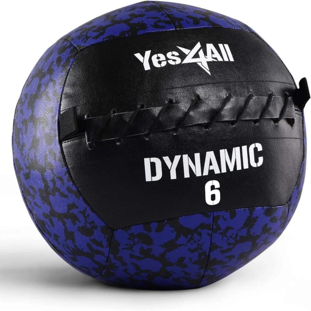 Detalle de Yes4All Wall Ball: Soft Leather Weighted Ball with Sand Iron Core (6–30 lbs) for Dynamic Training