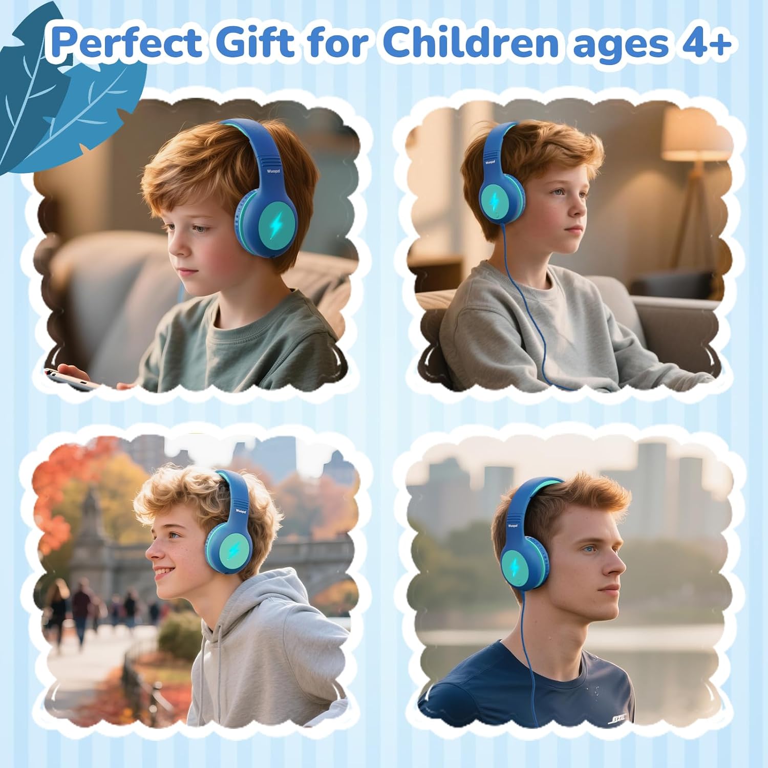 Thumbnail 6 de Wuopzf Kids USB-C Headphones for School (LED Lights, Volume Limiter & Microphone) — Wired Over-Ear