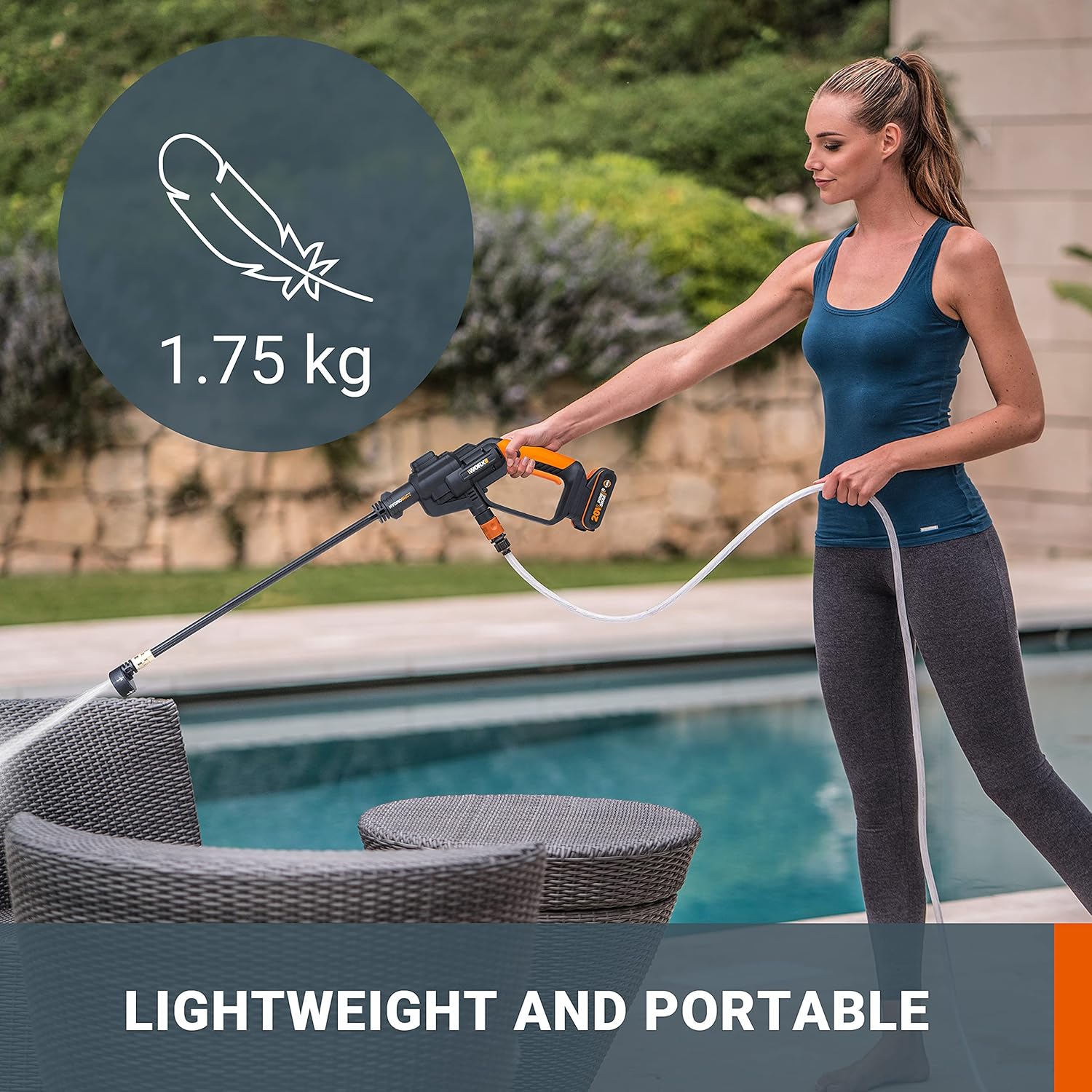 Thumbnail 4 de WORX Hydroshot WG620E Portable Power Washer – 20V Cordless, 24 bar with 5-in-1 Nozzle