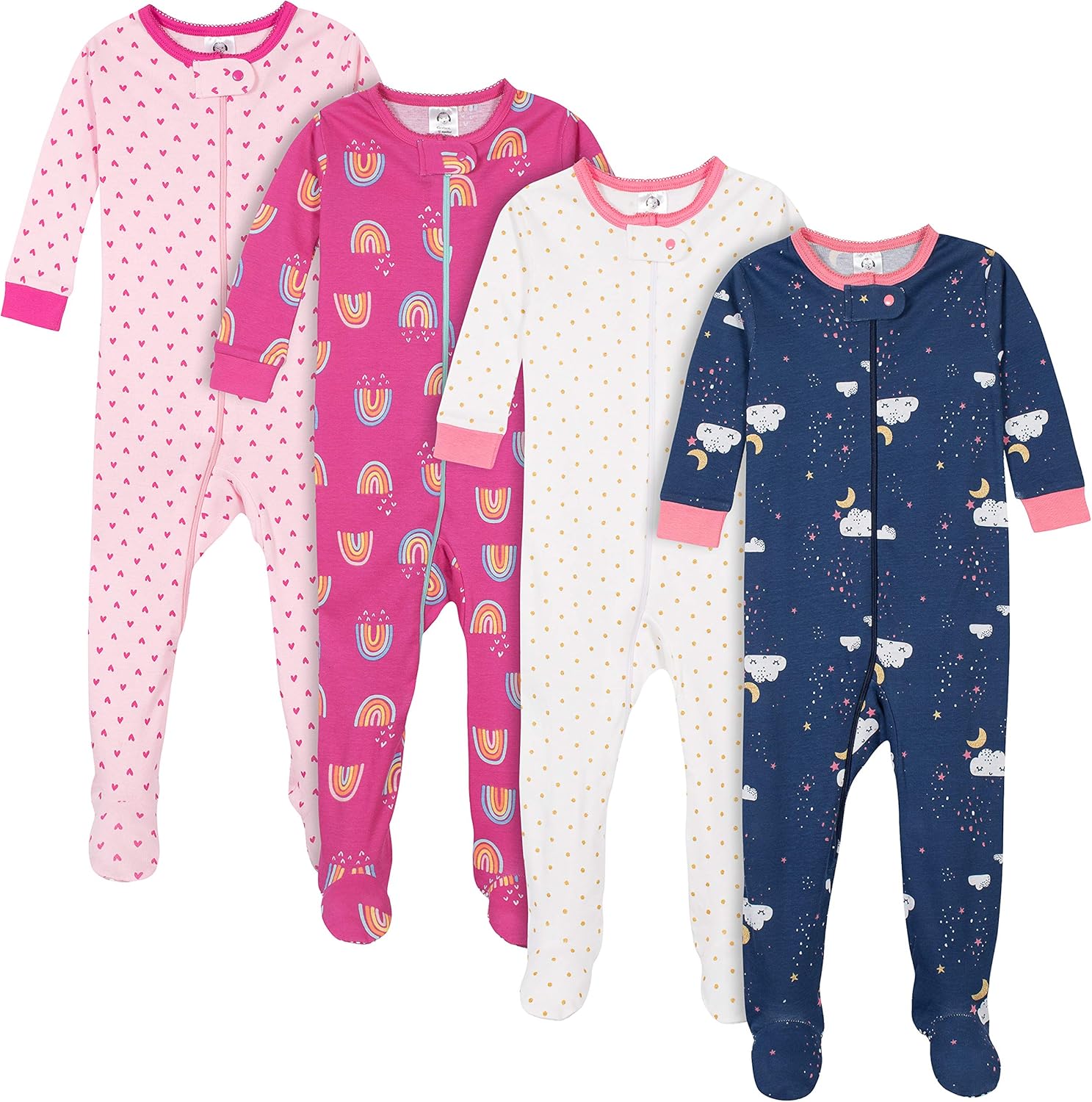 Detalle de Gerber 4-Pack Footed Pajamas Dormeuses pour Bébé et Tout-Petit – Grenouillères à Pieds