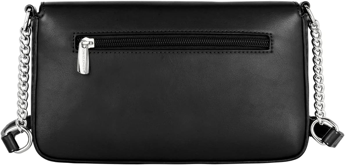 Thumbnail 3 de David Jones Damen Umhängetasche klein (Crossbody) – rechteckig mit Kettenband, PU-Leder-Optik, Schwarz