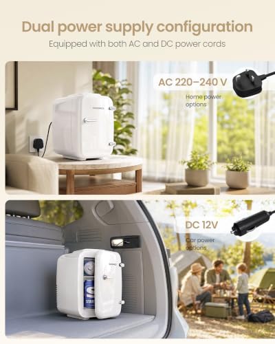 Detalle de SONGMICS Mini Fridge 4L/6 Can: Portable Cooler and Warmer