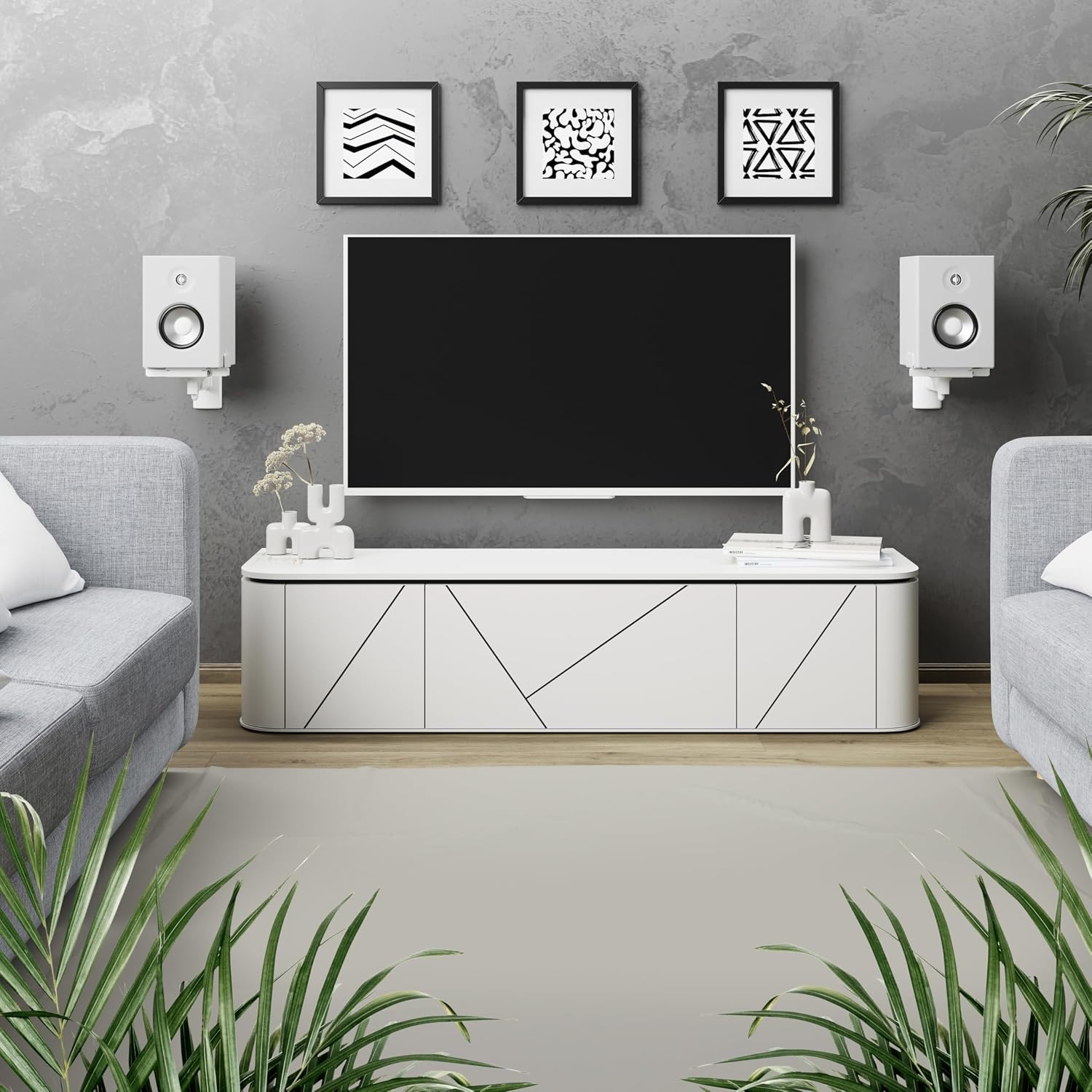 Detalle 2 de RICOO LH023-W Lautsprecherwandhalterung 2er-Set – schwenkbar, neigbar, maximale Belastbarkeit 25 kg