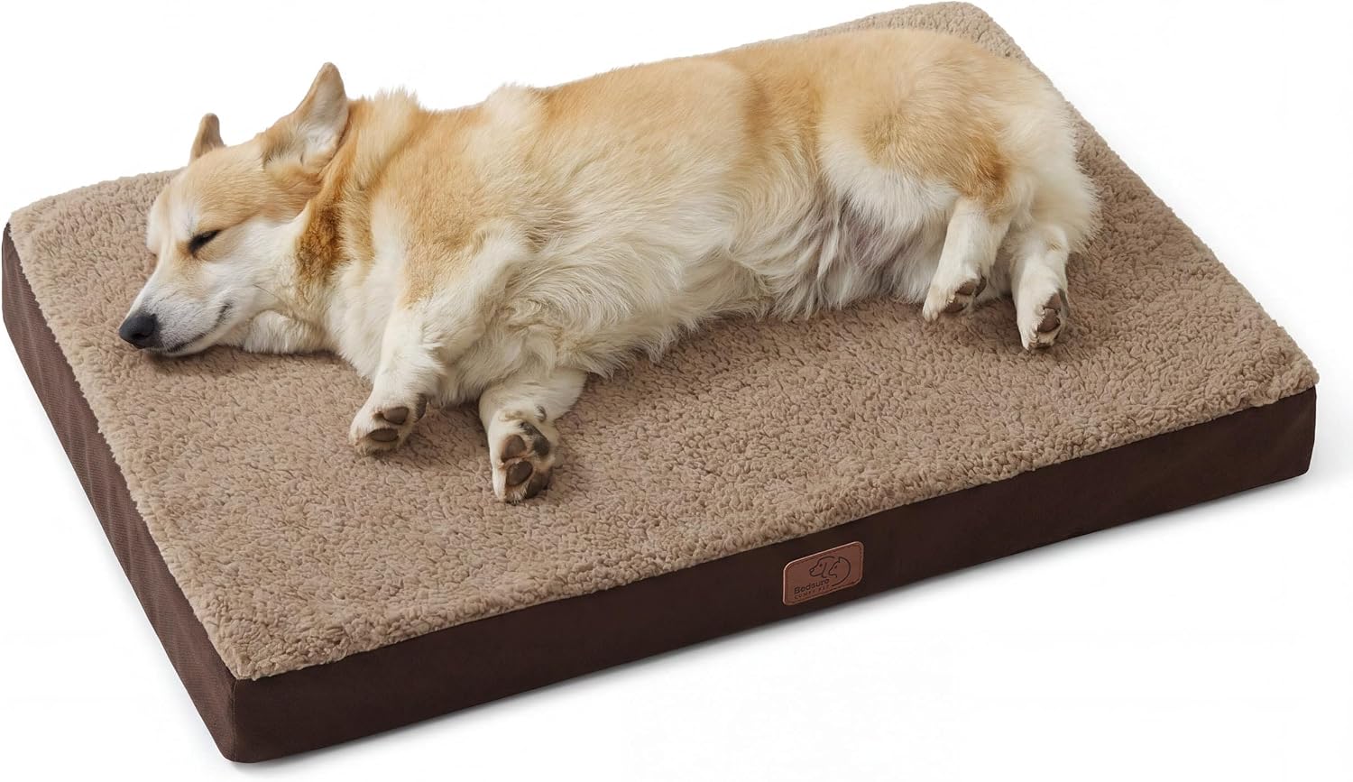Detalle de Bedsure 35 x 22-Inch Dog Crate Bed with Sherpa, Egg Crate Foam and Non-Slip Base