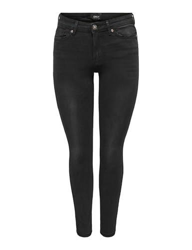 Detalle de ONLY Damen Onlwauw Mid Sk Bj1097 Noos Jeans – Washed Black, Größe S/34L EU