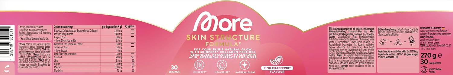Thumbnail 3 de MORE Skin Structure Formula Pink Grapefruit Pulver (mit Kollagen & Hyaluron), 270 g – zur täglichen Einnahme